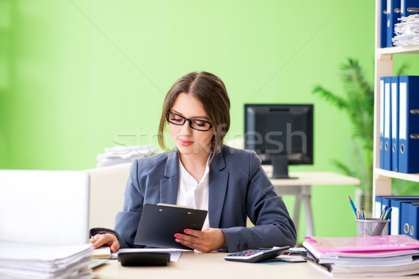 Female financial manager working in the office Stock photo © Elnur