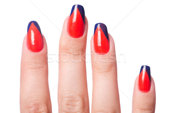 Nail art concept with hands on white Stock photo © Elnur