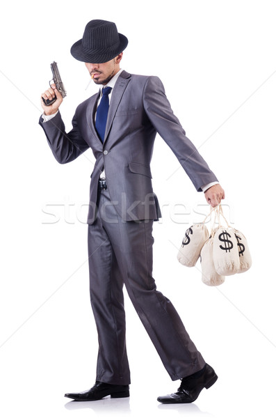 Om de afaceri penal bani om masca sac Imagine de stoc © Elnur
