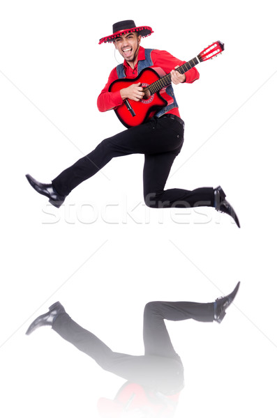 Guitar player isolated on the white Stock photo © Elnur