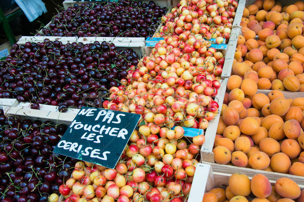 Cherries and appricots in market  Stock photo © Elnur