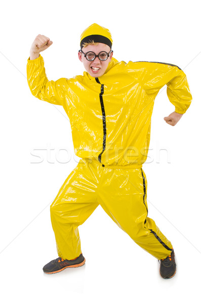 Stock photo: Man in yellow suit isolated on white