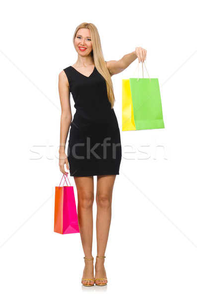 Woman after shopping spree on white Stock photo © Elnur