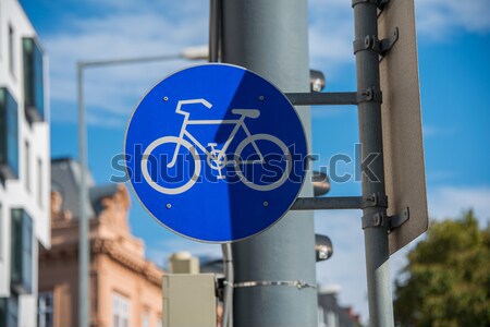 Bicycle sign on street post Stock photo © Elnur