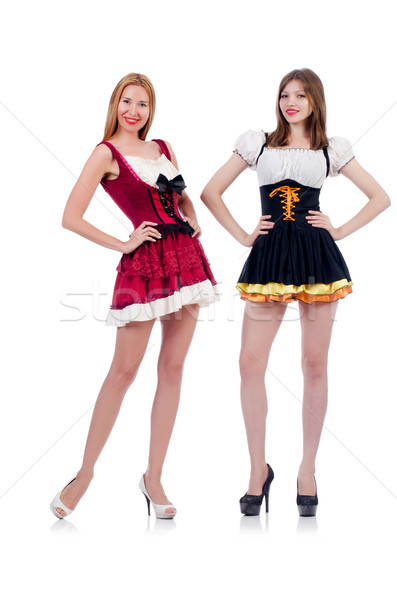 Girls in bavarian costumes isolated on white Stock photo © Elnur