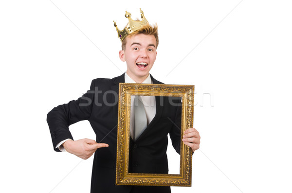 Stockfoto: Koning · zakenman · kroon · werk · achtergrond · frame