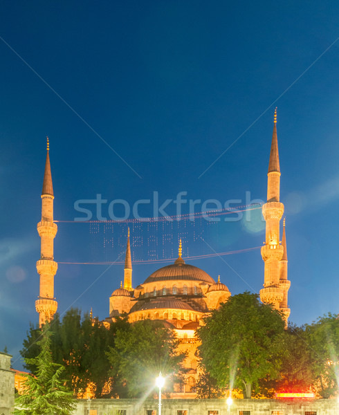 известный мечети турецкий город Стамбуле закат Сток-фото © Elnur