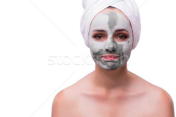 Woman in face treatment concept isolated on white Stock photo © Elnur