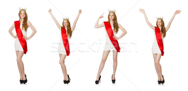 Beauty contest winner isolated on the white Stock photo © Elnur