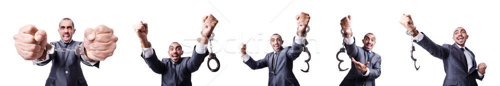 Businessman with chain isolated on the white Stock photo © Elnur