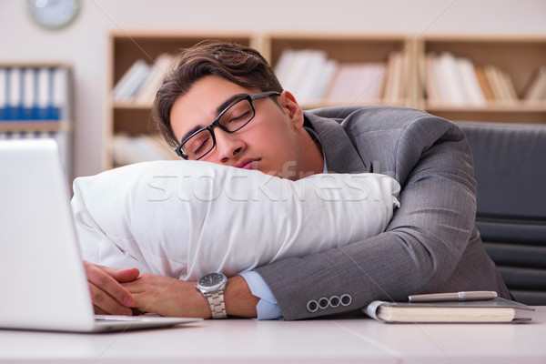 The tired man sleeping at home having too much work Stock photo © Elnur