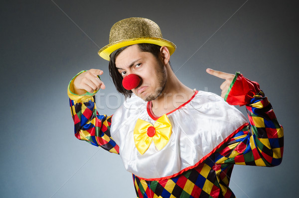 Funny clown ciemne strony szczęśliwy smutne Zdjęcia stock © Elnur