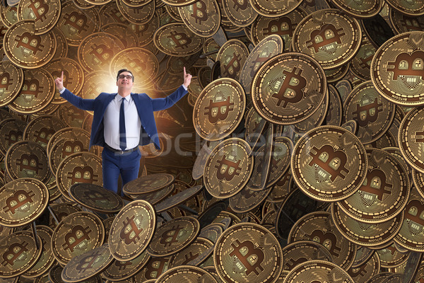 Businessman falling into sinkhole of cryptocurrency bitcoin Stock photo © Elnur