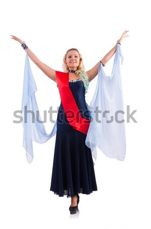 Zdjęcia stock: Kobieta · taniec · biały · dance · moda · czerwony
