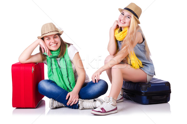 Stock photo: Pair of young students travelling