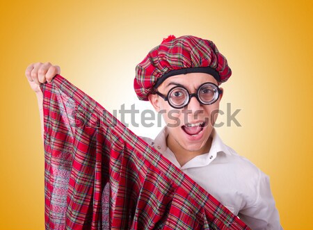 Scotsman with smoking pipe isolated on white Stock photo © Elnur