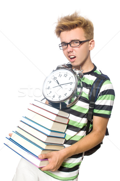 [[stock_photo]]: étudiant · manquant · isolé · blanche · sourire