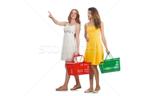 Stock fotó: Kettő · női · barátok · vásárlás · nők · boldog