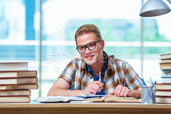 Young male student preparing for high school exams Stock photo © Elnur