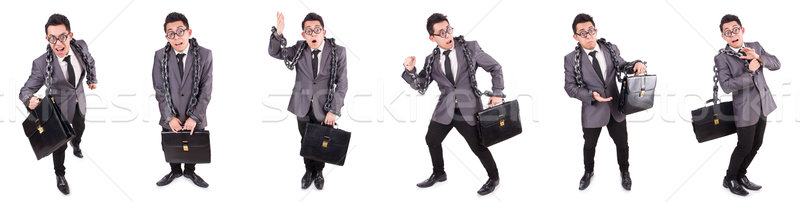 The businessman chained isolated on white Stock photo © Elnur