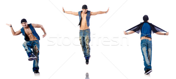 Stockfoto: Danser · dansen · witte · naakt · partij · gelukkig