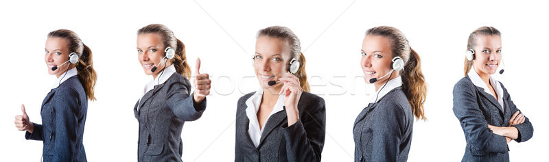 Call center assistant responding to calls Stock photo © Elnur