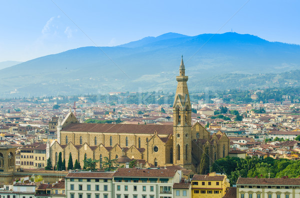 Vedere Florenţa zi cer apus biserică Imagine de stoc © Elnur