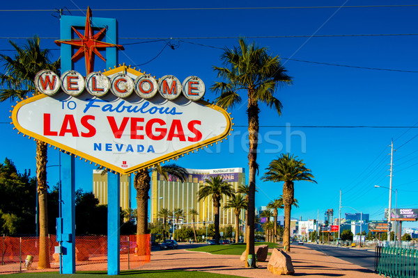 Famous Las Vegas sign on bright sunny day Stock photo © Elnur