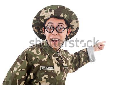 Amuzant soldat militar om fundal război Imagine de stoc © Elnur