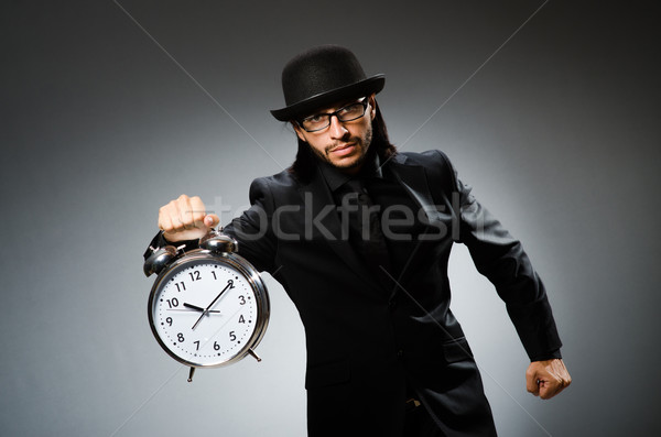 Uomo clock indossare vintage Hat imprenditore Foto d'archivio © Elnur