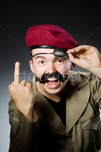 Funny Soldat militärischen Mann Hintergrund Krieg Stock foto © Elnur