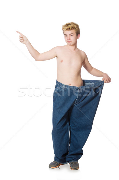 Funny man with trousers isolated on white Stock photo © Elnur