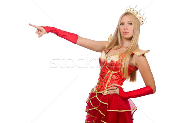 Queen in red dress isolated on white Stock photo © Elnur