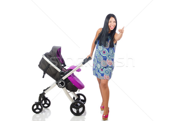 Happy mom with her baby in pram  Stock photo © Elnur