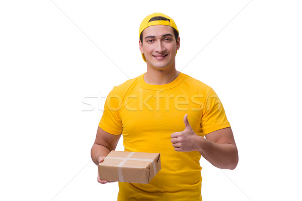 Foto stock: Homem · natal · apresentar · isolado · homem · branco · branco