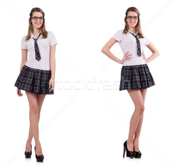 Young naughty student female isolated on white Stock photo © Elnur