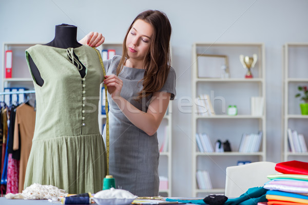 Stockfoto: Vrouw · kleermaker · werken · kleding · naaien