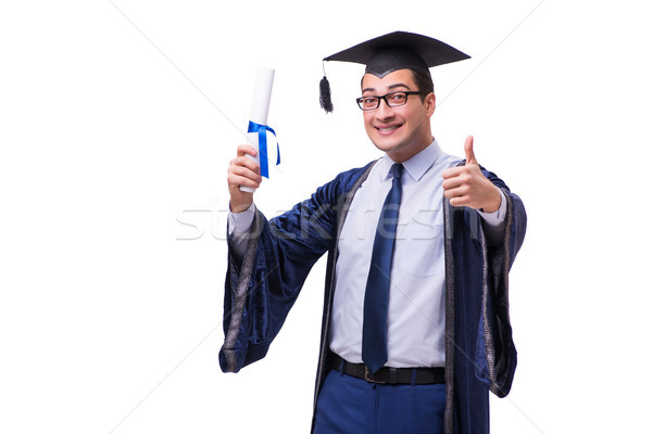 Young man student graduating isolated on white Stock photo © Elnur