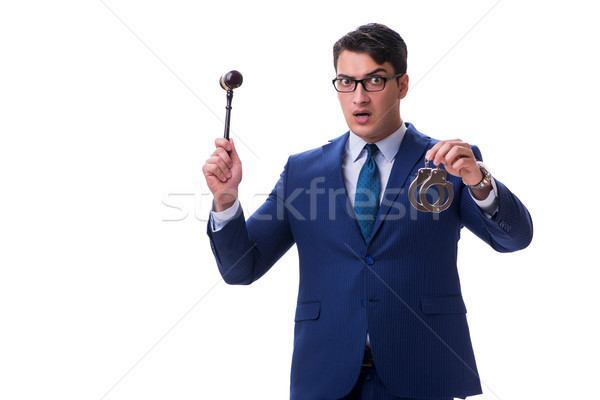 Foto stock: Advogado · lei · estudante · gabela · isolado · branco