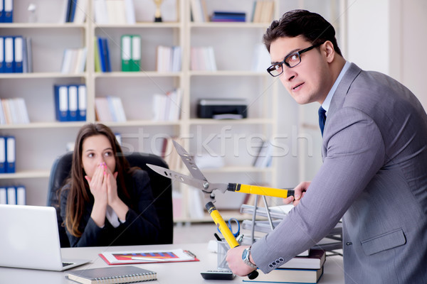 Biuro konflikt człowiek kobieta spotkanie biznesmen Zdjęcia stock © Elnur
