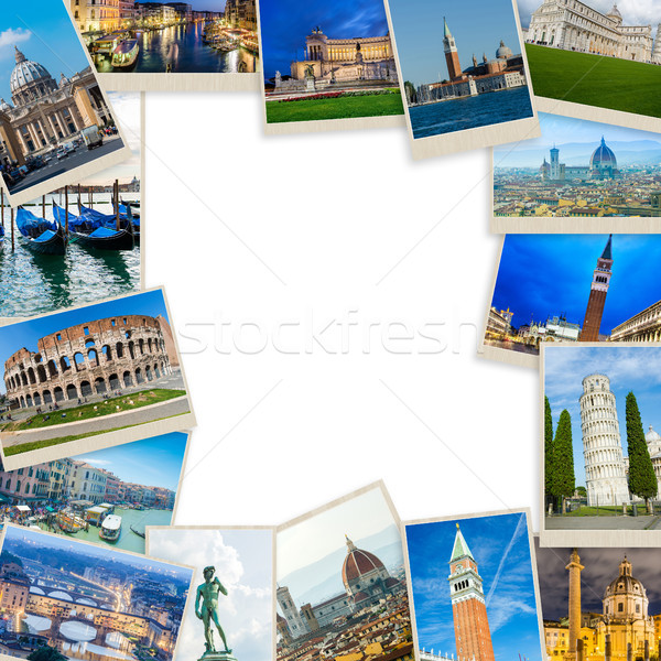 Set of Italy photos arranged in frame Stock photo © Elnur