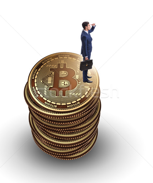 Businessman in cryptocurrency blockchain concept Stock photo © Elnur