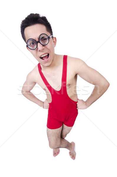 Funny wrestler isolated on white Stock photo © Elnur