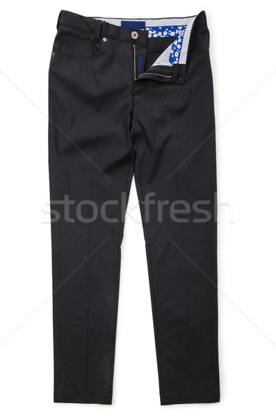 Mode pantalon blanche modèle fond jeans Photo stock © Elnur