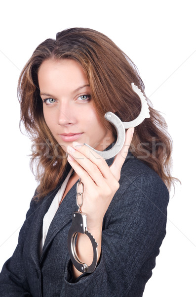 Femeie femeie de afaceri cătuşe alb afaceri birou Imagine de stoc © Elnur