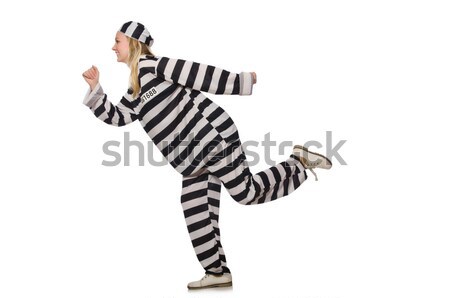 Stockfoto: Crimineel · gestreept · uniform · recht · politie