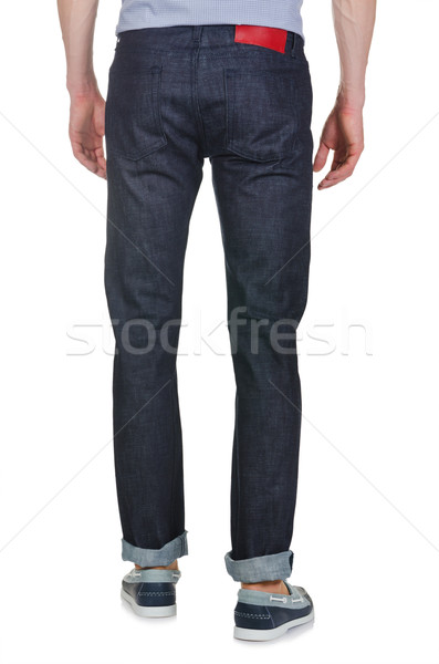 Moda calças branco modelo fundo jeans Foto stock © Elnur
