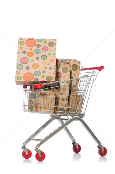 Shopping cart with supermarket basket Stock photo © Elnur