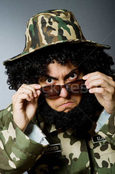 Funny soldier in military concept Stock photo © Elnur