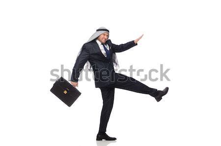 Arab businessman rushing isolated on white Stock photo © Elnur